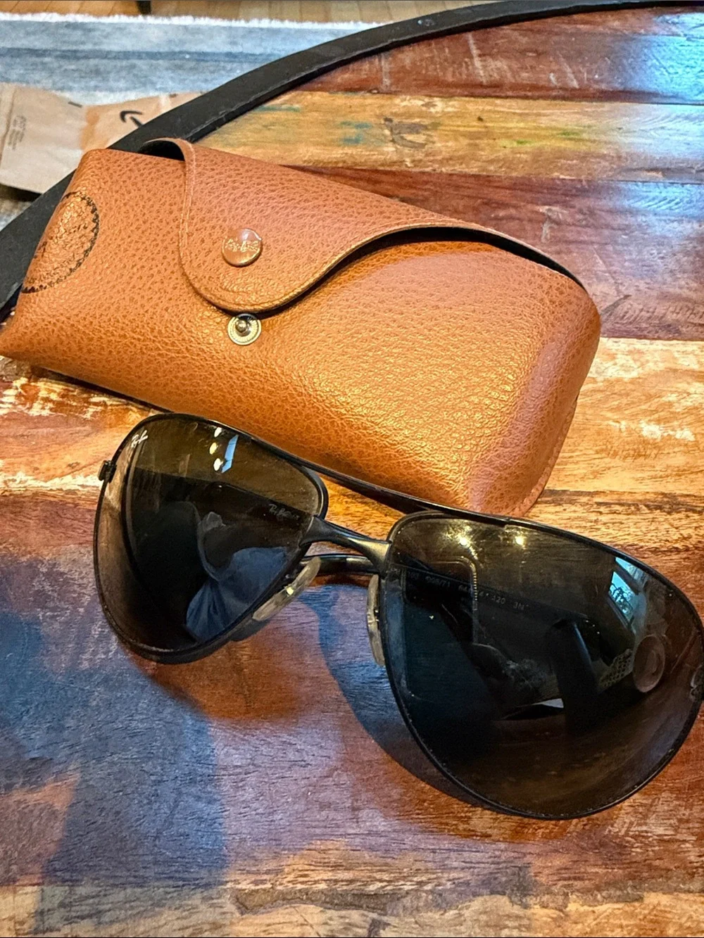 Ray-Ban RB3393 Aviator Sunglasses Black Frame Green G-15 Lenses 64mm